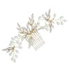Abaodam 1pc Bridal Hair Comb Handmade Alloy Leaf Design Hair