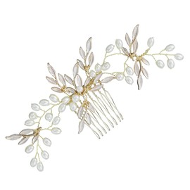 Abaodam 1pc Bridal Hair Comb Handmade Alloy Leaf Design Hair Accessory for Weddings Parties and Special Occasions Fashion Hairpin for Traditional and Modern Outfits