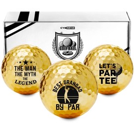 Funny Grandad Gifts Golf Balls Set for Men or Him, Perfect for Grandad, Coworkers, Boss, Golfers, Golf Lovers for Birthday & Father's Day - Gold