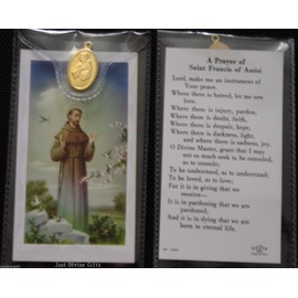 St Francis ~ Prayer Card and Medal