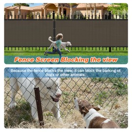 TANG Privacy Fence Screen Brown 6' x 33' for Patio Garden Heavy Duty Residential Windscreen Fence Privacy Blockage for Backyard School Commercial Netting Fence Permeable 3 Years Warranty