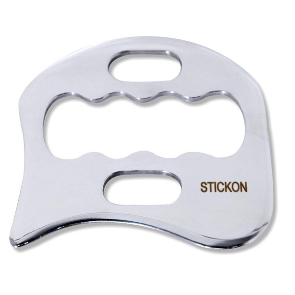 STICKON Stainless Steel Gua Sha Scraping Massage Tool IASTM Tools Great Soft Tissue Mobilization Tool (K Shape)