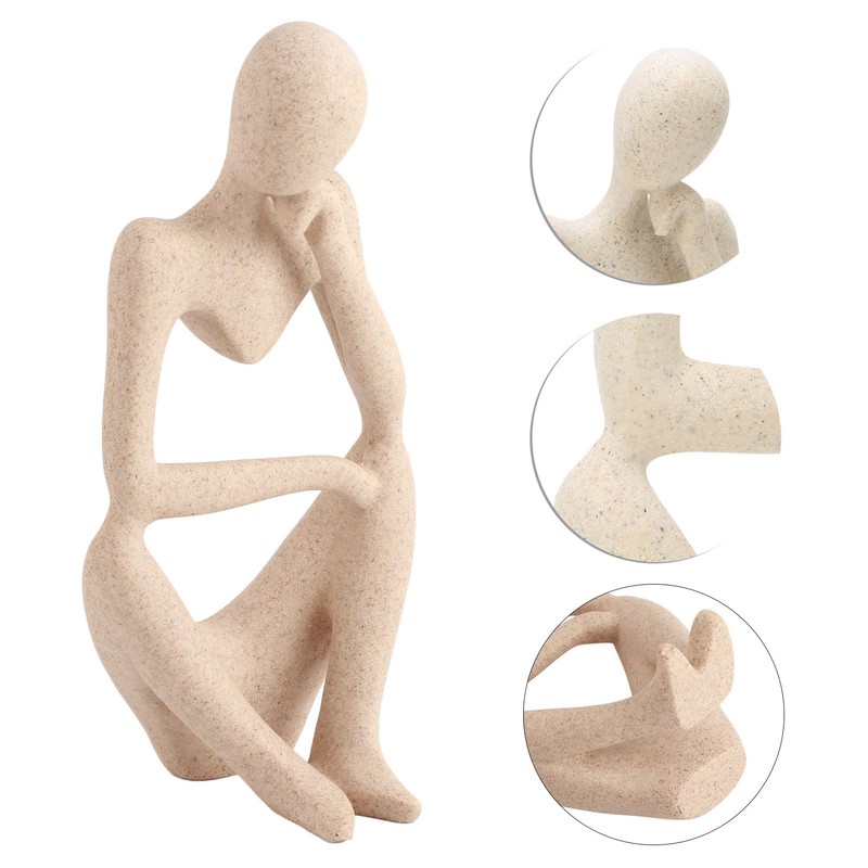 Thinker Statue Synthetic Resin Fine Polishing Unique Hollow Design Abstract