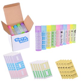 Lip Balm Container Tubes - 25 Pack (5 x 5 Colours) - DIY - Empty - 5.5 ml - Includes 25 Writeable (5 x 5 Colours) & 25 Printed Stickers - Rotating Mechanism and Lid - Create Chapsticks