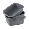Lasbily 16 Quart Rectangular Plastic Wash Basins, Grey Plastic Dish