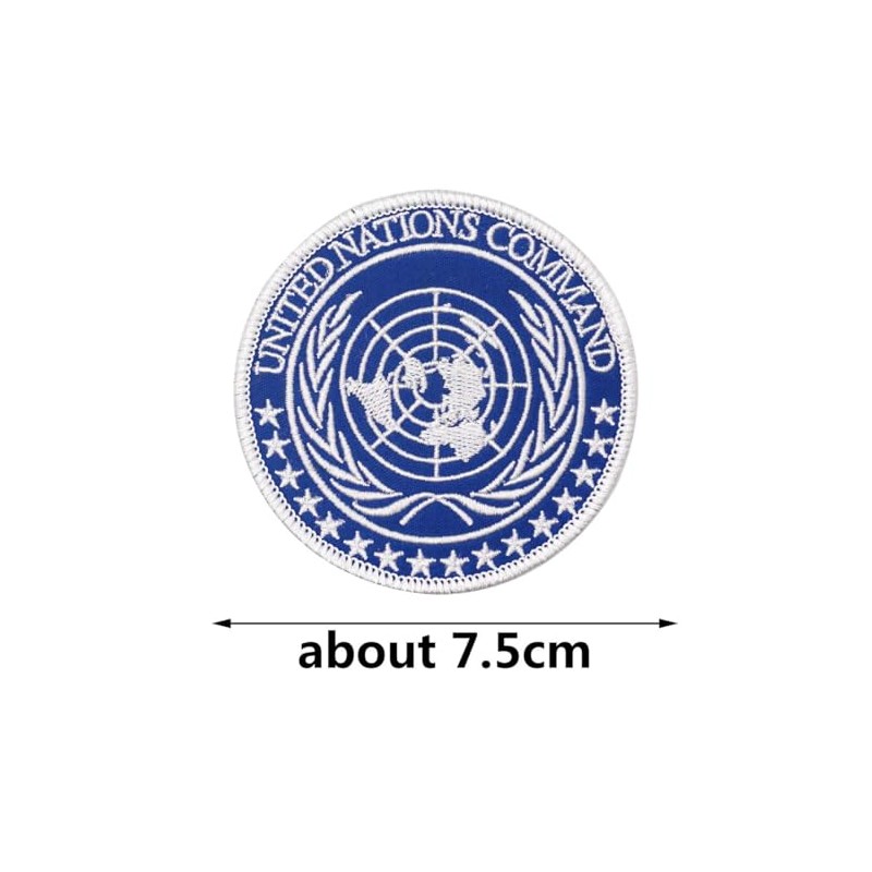 2 Pack Embroidered Patches United Nations Command Badge with Hook