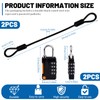 2 Sets Security Steel Cable with 4 Digit Combination Lock,