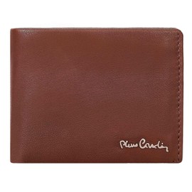 Pierre Cardin Mens Genuine Leather Slim Slim Man Wallet RFID Gift Wallet with Coin Pocket Thin Money Wallet Boys Wallet, brown, Elegant