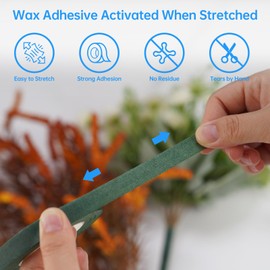 NiHome 9 Rolls 0.5" Wide Crepe Paper Floral Wrapping Tape for Flower Stems, Bouquets, Arrangements, DIY Crafts, Gift Wrapping, Decorations, Floral Designs, 4 Green Shades Variety Pack, 30 Yards Each