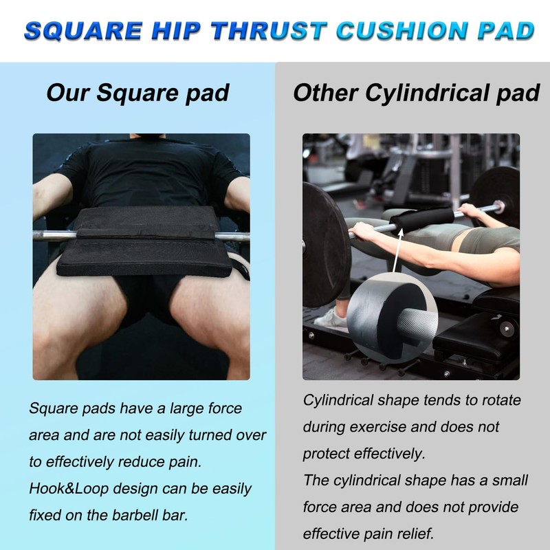 Lights Mountain Square Hip-Thrust Pad Protective Extra Thick Foam pad