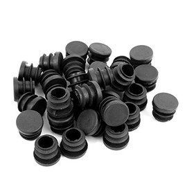 Sourcingmap Round Chair Leg Pipe Tube Insert Blanking Cover Black 16mm Dia Cap 30pcs