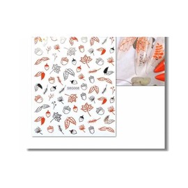 Leaves Nail Sticker Maple Nail Decals S8G008 Nail Wraps Art Stickers Manicure Supplies for Women for Home Nails Full Long Lasting Easy Apply and Remove