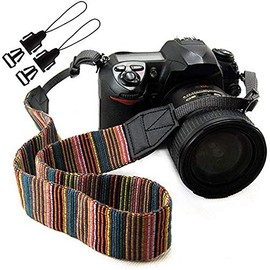 Camera Strap Eorefo Women Camera Neck Strap Shoulder Belt Strap with Quick-Release Buckles for Compact Digital Camera, Mirrorless Camera, Small DSLR Camera, Instant Camera.(Multi)