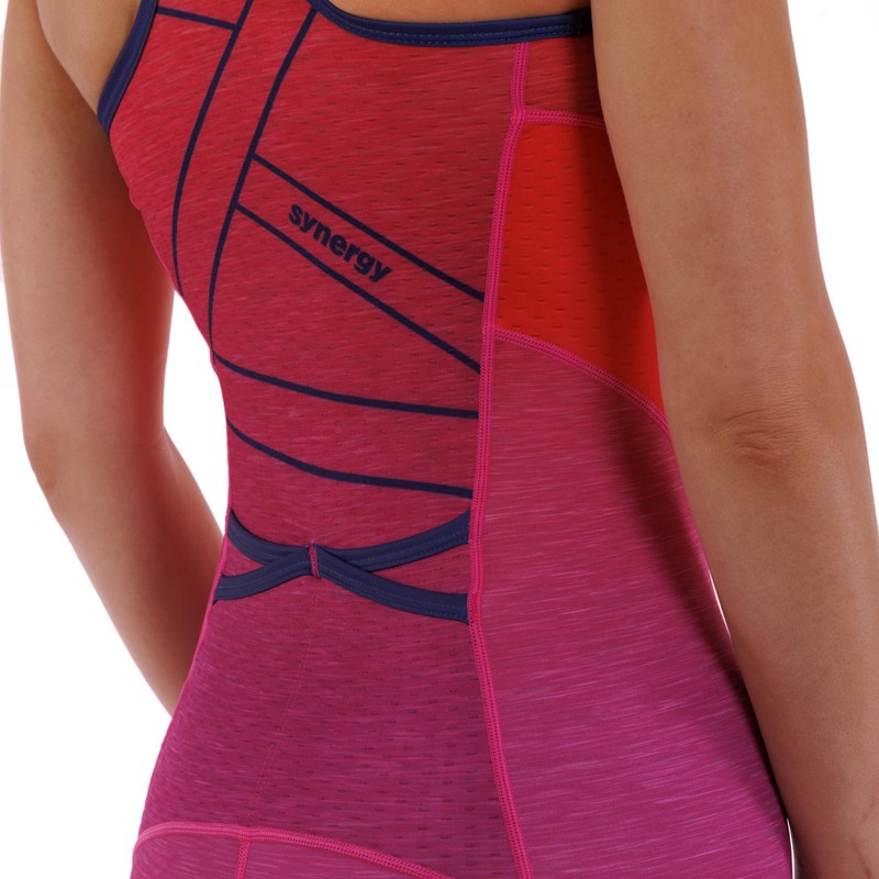 Synergy Women's Tri Suit Elite Sleeveless Racerback Trisuit (Fuchsia Pink,