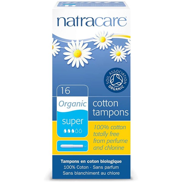 Natracare Organic Super Tampons, With Applicator, 16 ct