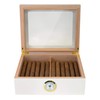 Quality Importers Capri Desktop Humidor with Tempered Glasstop, Cedar Divider,
