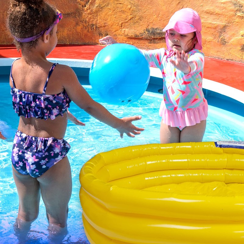 VFM - Children's Yellow Paddling Pool 3 Ring Inflatable 120cm