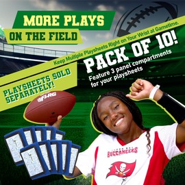 10-Pack Football Play Wristbands - Youth Quarterback Gear - Wristband Playbook - Softball Wristbands for Signs Royal Blue