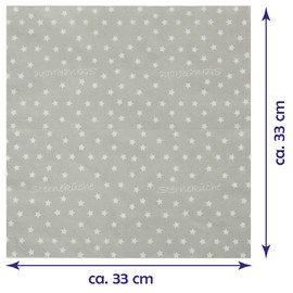 Napkins in Practical Pack of 100 (5 x 20) 33 x 33 cm, 3-Ply, 1/4 Fold - with Motif (Star Kitchen) - FSC-Certified Mouth Cloths