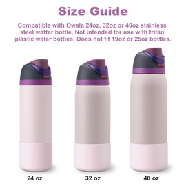 YOUCOX Silicone Boot for Owala Water Bottle 24 oz 32 oz 40 oz, 2PCS Anti-Slip Protective Sleeve for FreeSip/Twist/Flip Water Bottles, BPA Free, Dishwasher Safe, Bottom Bumper Cover Cup Accessories