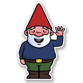 2 x Jolly Gnome Vinyl Sticker Bike Laptop Car Funny Dad Gardener #4453 (6.3cm Wide x 10cm Tall)
