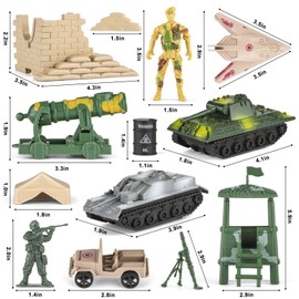 Army Men Toys for Boys 8-12, Military Soldier Army Base 160 Pcs Set Including WW2 Khaki Green Plastic Army Men Figure and Accessories for Kid Boy Toddler Age 6-12 8-12