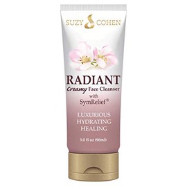 Script Essentials Radiant Creamy Cleanser With SymRelief By Suzy Cohen - Luxurious Hydrating Healing Solution For Troubled Skin - Perfect for Cystic Acne, Blotchy, Dry, Red, And Irritated Skin (3oz)
