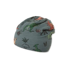 Sterntaler Boys Slouch Beanie Dino Hat, dark green
