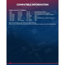 KAX Rear Wheel Bearing and Hub Assembly 512518 x1 Fit for Subaru Forester 2014-2018, Subaru Crosstrek 2016-2021, Subaru Impreza 2012-2021, Subaru XV Crosstrek 2013-2015,5 Lugs