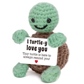 Mini Funny Turtle Valentines Day Gifts for Him Her, Wife Husband Girlfriend Boyfriend I Love You Gift, Couples Anniversary Birthday Gifts Ideas for Men Women, Crochet Turtle Valentines Decorations