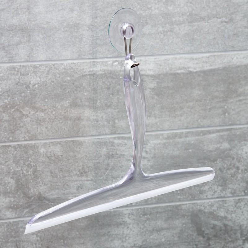 iDesign Bathroom Plastic Shower Squeegee with Wall Hook - Set
