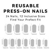 White French Tip Press on Nails Medium Square Fake Nails