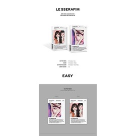 KPOP LE SSERAFIM Easy 3rd Mini Album Weverse Albums A Version Outer Box+20p Card+1p QR PhotoCard+1ea User Guide+Tracking Sealed LSFM