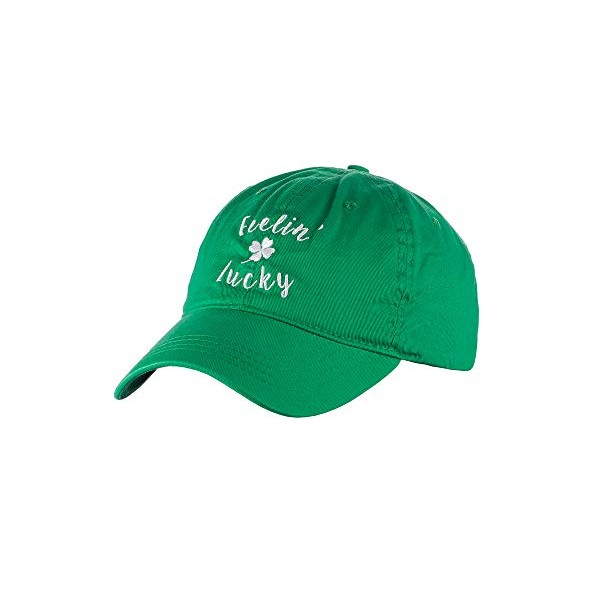 D&Y St. Patrick's Day Embroidered Quote Lucky Clover Low Profile