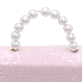 BOLLEY JOSS Kids Sequin Mini Purse Little Girls Shiny Handbag with Pearl Handle Gold Chain Cute Toddlers Crossbody Purses