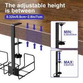 OneLeaf Under Desk Cable Management Tray, No Drill Wire Management Rack for Desk, Office Desk Wire Organizers for Cords, Computer Desk Accessories, Under Desk Organizer with Cable Organization, Large