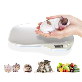 Digital Cat & Dog Scale - Small Pet Weight Scale for Puppy, Kitten, Hamster, Bird - Max 33 lbs with LCD Display, Non-Slip Platform - Multi-Functional for Kitchen Food Weighing