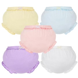 5 Pcs Baby Bloomers Diaper Cover for Toddler Girls Soft Cotton Shorts Toddler Undies