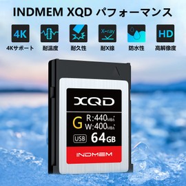 INDMEM XQD Memory Card 64GB 400MB/s Write Speed 440MB/s