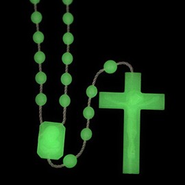 Rosary Mart Catholic Rosary Beads for Prayer – Glow in The Dark Plastic Rosarios Catolicos Necklace with Crucifix for Women, Men, Religious Gifts, Church Favors – Pack of 100
