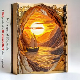 AEEKDOOK Wooden Puzzles for Adults - 200 Pieces Sunset Sailing Wooden Puzzle - Unique Animal Shape Wood Cut Puzzles - Eco-Friendly Home Office Decor (M-11.4 * 11.3in)