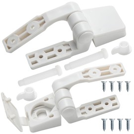Toilet Seat Hinge Lncludes Plastic Bolts Kit Fits Most plastic toilet seat covers (white pair)