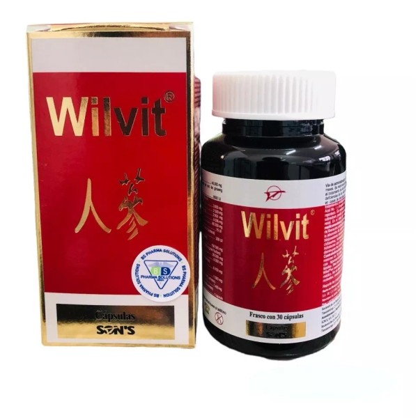 Gelcaps Wilvit (ginseng, Vitamina A, B1, B2) Son´s/ Frasco C/30 Caps