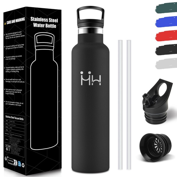 HoneyHolly Drinking Bottle 1 Litre Stainless Steel, BPA-Free, Stainless Steel
