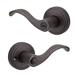 Hampton Privacy Lever Set by FPL Door Locks for Left Hand Bedroom and Bathroom Doors in Oil Rubbed Bronze Finish