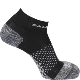 Salomon Push Ankle Unisex Socks, Trail Running, Hiking, Reflective Details, Moisture Management, and Cushioning, Black, 7.5 - 10