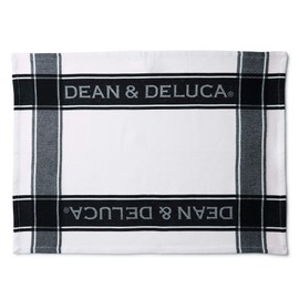 Dean & Deluca Tea Towel Black Large with Loop Logo Kitchen Towel Dish Towel 70 x 50cm