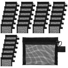 MAQUITA 30 Pack Mini Zipper Mesh Bags 5 x 4 Inch Nylon Makeup Organizer Portable Travel Cosmetic Pouch Kit Beauty Accessories Holder Bag Storage Coin Purse for Small Items