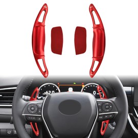 Steering Wheel Paddle Shifter Extensions Covers Compatible with Toyota Camry 2018-2023 for Corolla RAV4 Avalon 2019-2023, Aluminum Car Paddle Shifter Extension Shift Paddle Cover Trims (Red)