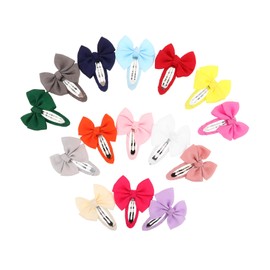 Healvian 30pcs Colorful Ribbon Hair Clips for Non Slip Hair Bows Snap Barrettes for Parties Everyday Styling